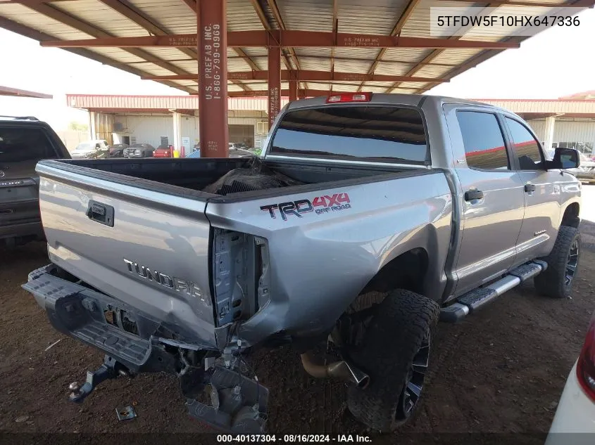 2017 Toyota Tundra Sr5 5.7L V8 VIN: 5TFDW5F10HX647336 Lot: 40137304