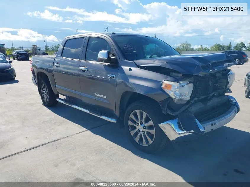 2017 Toyota Tundra Limited 5.7L V8 VIN: 5TFFW5F13HX215400 Lot: 40223569