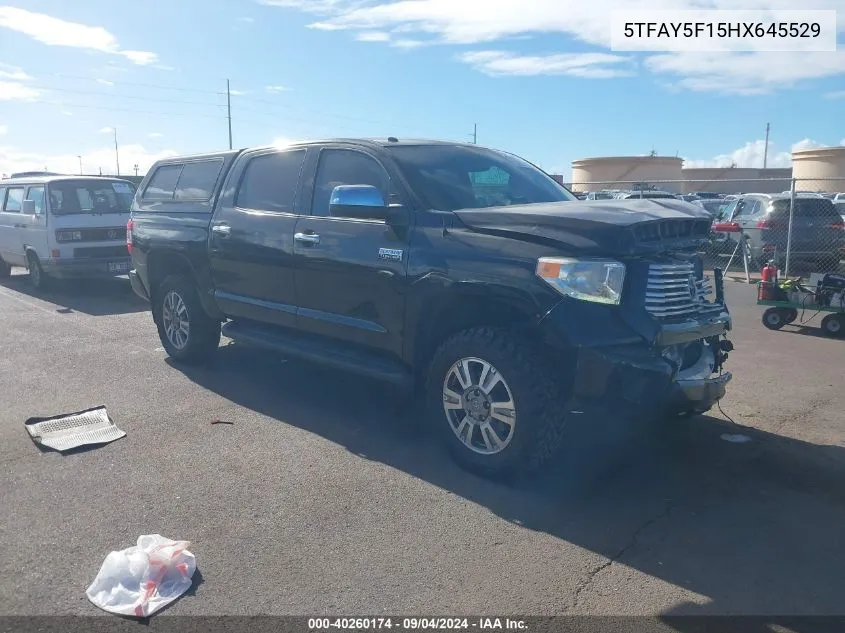 2017 Toyota Tundra Platinum 5.7L V8 VIN: 5TFAY5F15HX645529 Lot: 40260174