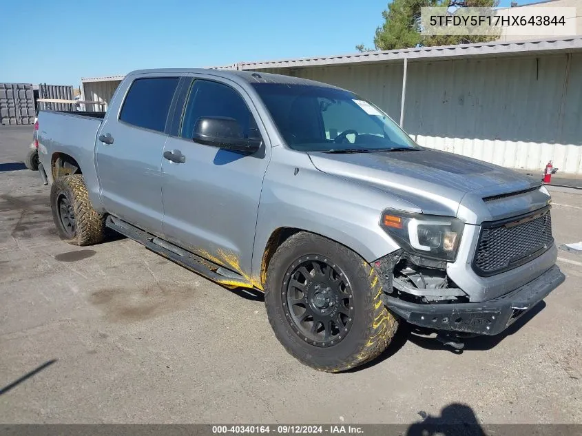 2017 Toyota Tundra Sr5 5.7L V8 VIN: 5TFDY5F17HX643844 Lot: 40340164