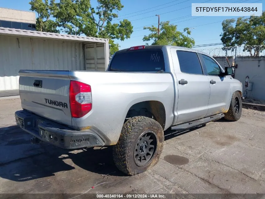 2017 Toyota Tundra Sr5 5.7L V8 VIN: 5TFDY5F17HX643844 Lot: 40340164