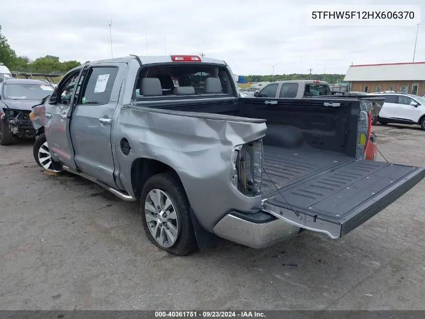 2017 Toyota Tundra Limited 5.7L V8 VIN: 5TFHW5F12HX606370 Lot: 40361751