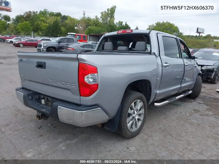 2017 Toyota Tundra Limited 5.7L V8 VIN: 5TFHW5F12HX606370 Lot: 40361751