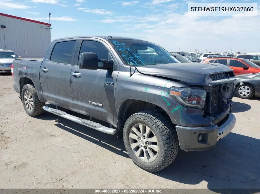 2017 Toyota Tundra Limited 5.7L V8 VIN: 5TFHW5F19HX632660 Lot: 40382827