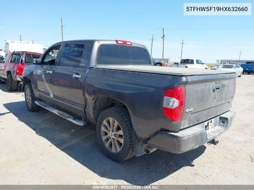 2017 Toyota Tundra Limited 5.7L V8 VIN: 5TFHW5F19HX632660 Lot: 40382827