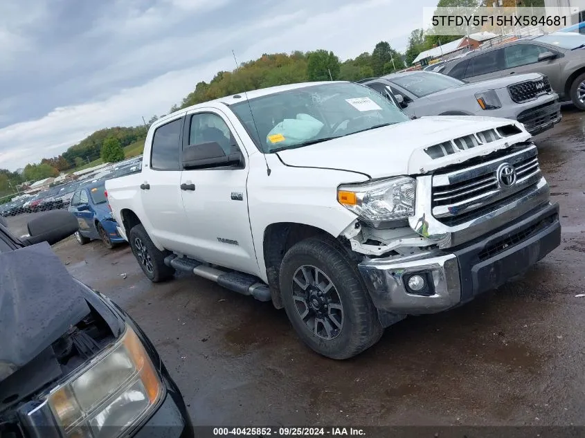 2017 Toyota Tundra Sr5 5.7L V8 VIN: 5TFDY5F15HX584681 Lot: 40425852