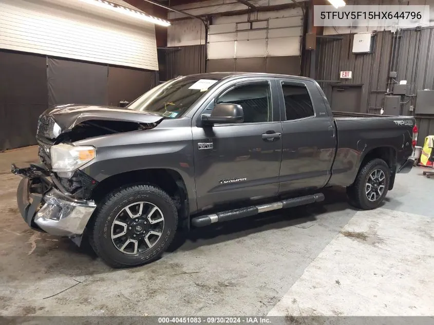 2017 Toyota Tundra Sr5 5.7L V8 VIN: 5TFUY5F15HX644796 Lot: 40451083