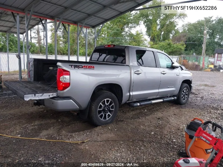 2017 Toyota Tundra Limited 5.7L V8 VIN: 5TFHY5F19HX652286 Lot: 40458639