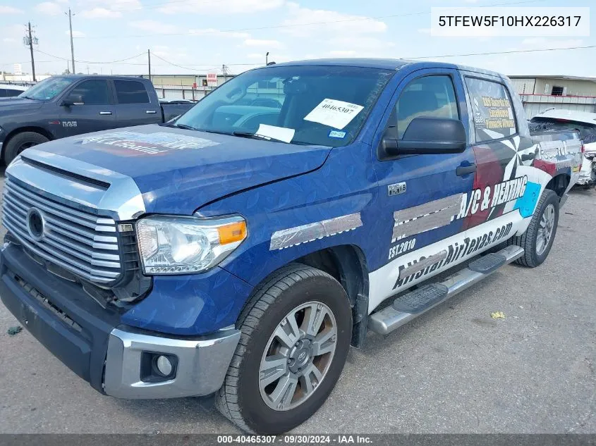 2017 Toyota Tundra Sr5 5.7L V8 VIN: 5TFEW5F10HX226317 Lot: 40465307