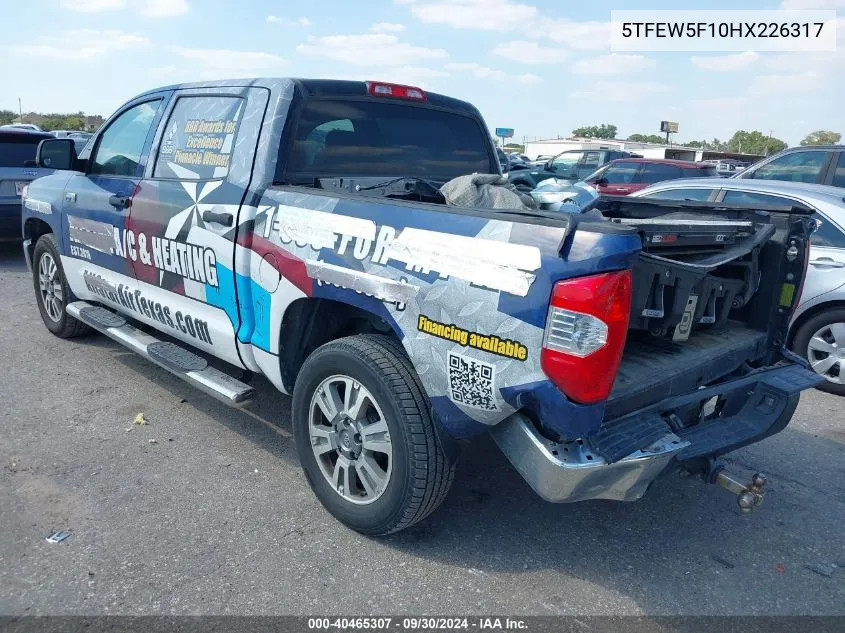 2017 Toyota Tundra Sr5 5.7L V8 VIN: 5TFEW5F10HX226317 Lot: 40465307