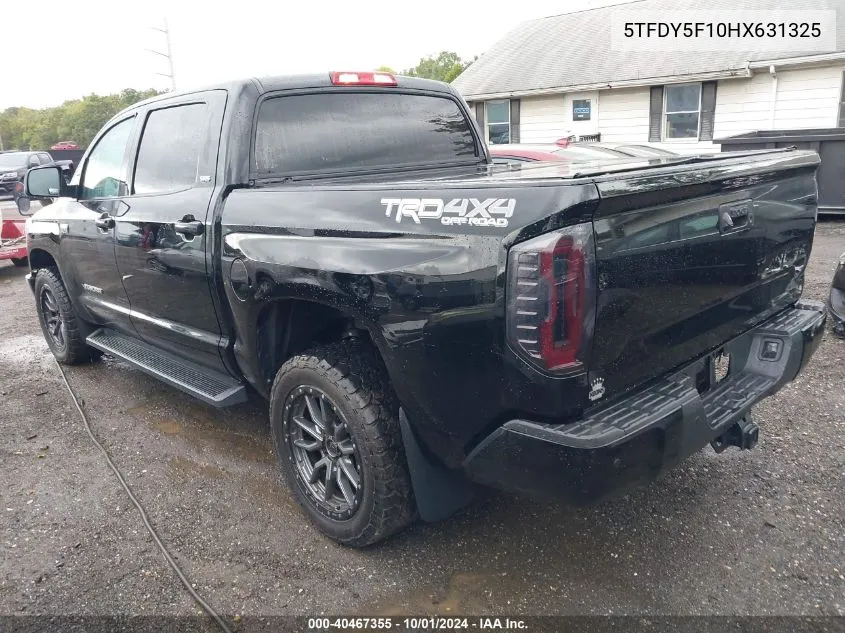 2017 Toyota Tundra Sr5 5.7L V8 VIN: 5TFDY5F10HX631325 Lot: 40467355