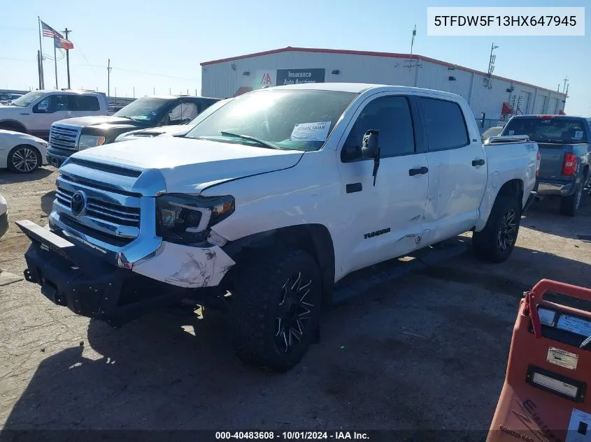 5TFDW5F13HX647945 2017 Toyota Tundra Crewmax Sr5/Trd Pro