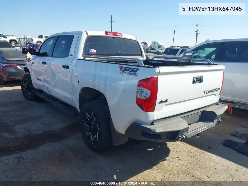 5TFDW5F13HX647945 2017 Toyota Tundra Crewmax Sr5/Trd Pro