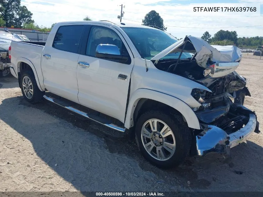 2017 Toyota Tundra 1794 5.7L V8 VIN: 5TFAW5F17HX639768 Lot: 40508598