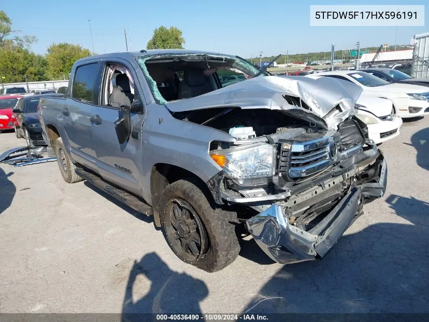 2017 Toyota Tundra Crewmax Sr5/Trd Pro VIN: 5TFDW5F17HX596191 Lot: 40536490