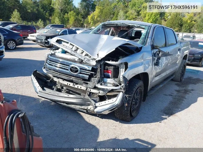 2017 Toyota Tundra Crewmax Sr5/Trd Pro VIN: 5TFDW5F17HX596191 Lot: 40536490