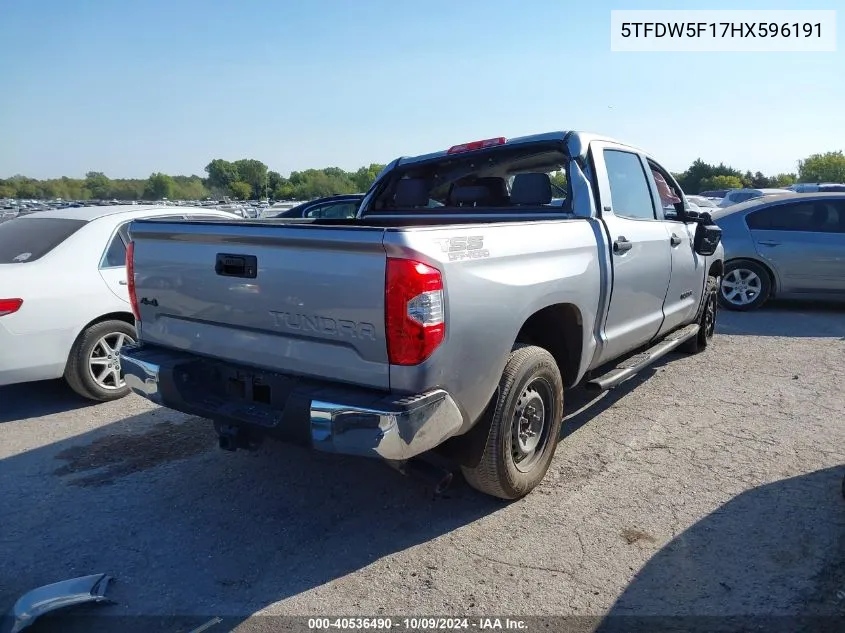 2017 Toyota Tundra Crewmax Sr5/Trd Pro VIN: 5TFDW5F17HX596191 Lot: 40536490