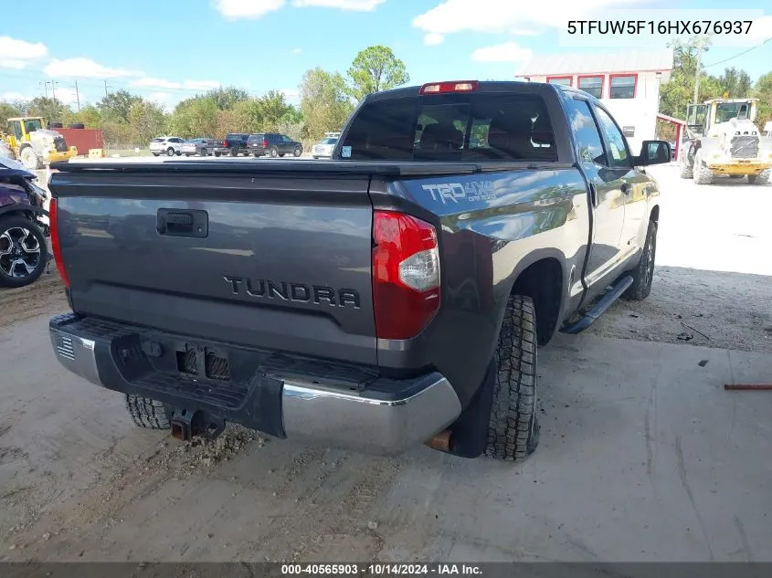 2017 Toyota Tundra Sr5 5.7L V8 VIN: 5TFUW5F16HX676937 Lot: 40565903