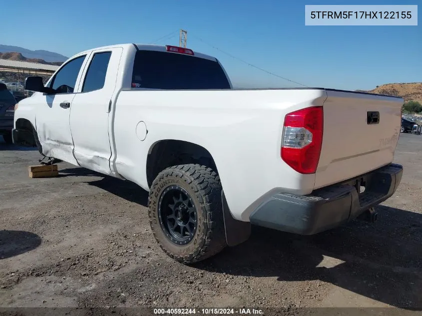 2017 Toyota Tundra Sr 4.6L V8 VIN: 5TFRM5F17HX122155 Lot: 40592244