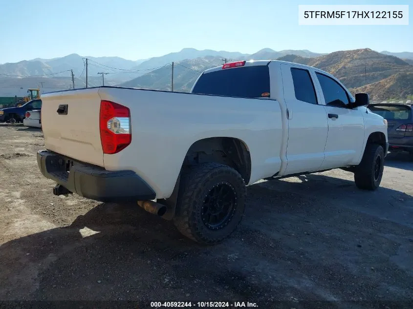 2017 Toyota Tundra Sr 4.6L V8 VIN: 5TFRM5F17HX122155 Lot: 40592244