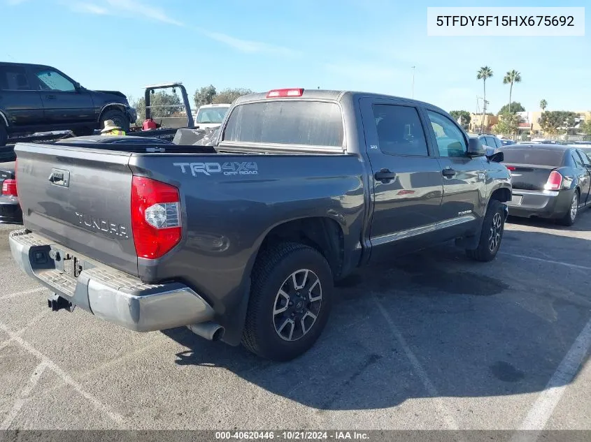 2017 Toyota Tundra Crewmax Sr5/Trd Pro VIN: 5TFDY5F15HX675692 Lot: 40620446