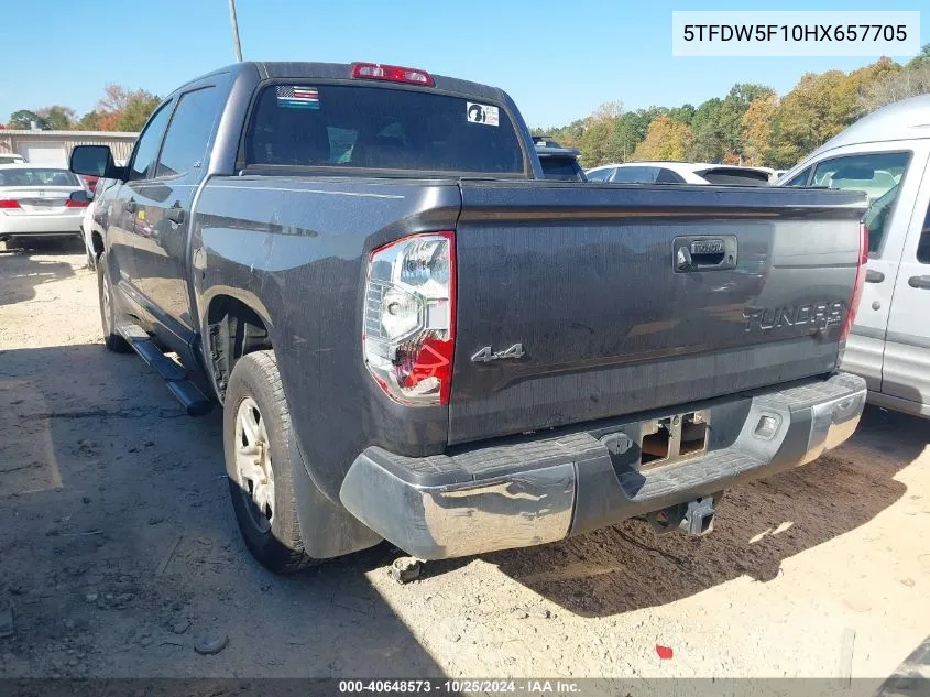 2017 Toyota Tundra Sr5 5.7L V8 VIN: 5TFDW5F10HX657705 Lot: 40648573