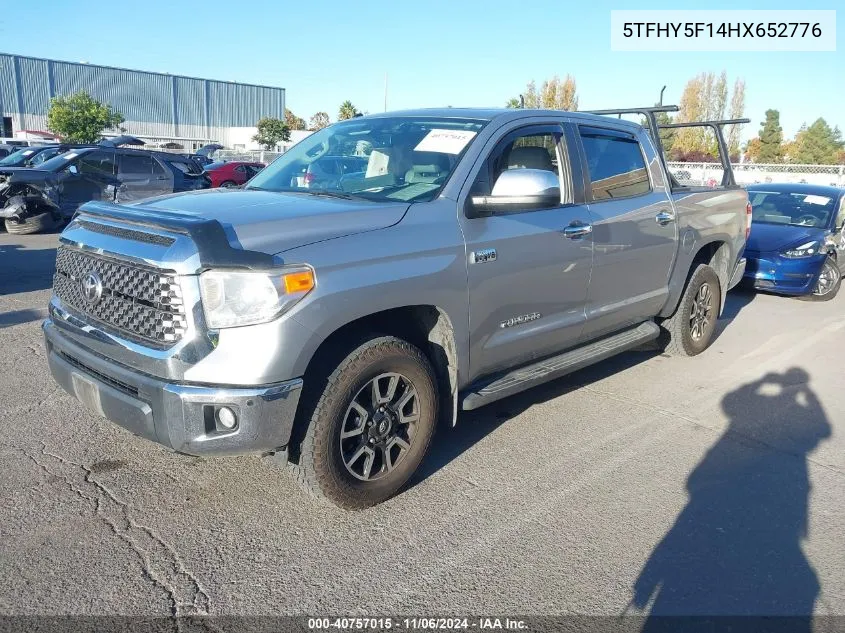 2017 Toyota Tundra Limited 5.7L V8 VIN: 5TFHY5F14HX652776 Lot: 40757015