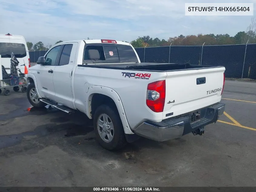 2017 Toyota Tundra Sr5 5.7L V8 VIN: 5TFUW5F14HX665404 Lot: 40783406