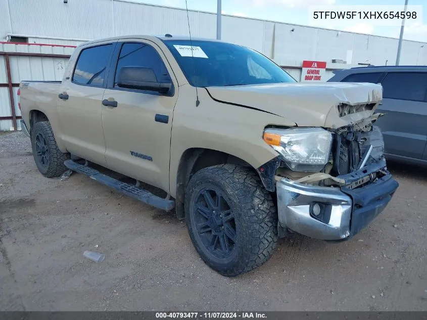 2017 Toyota Tundra Sr5 5.7L V8 VIN: 5TFDW5F1XHX654598 Lot: 40793477