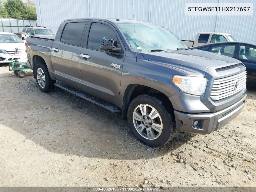 2017 Toyota Tundra Platinum 5.7L V8 VIN: 5TFGW5F11HX217697 Lot: 40826198