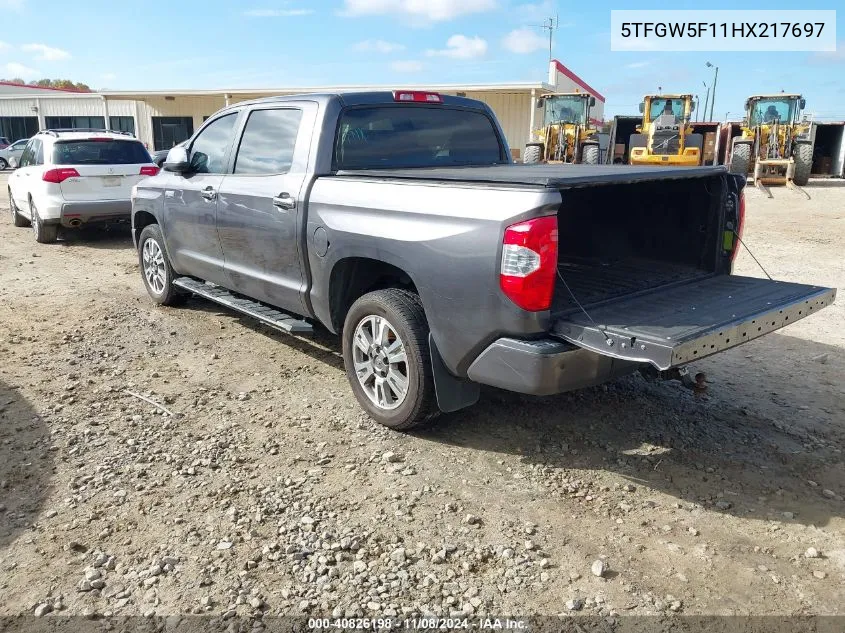 2017 Toyota Tundra Platinum 5.7L V8 VIN: 5TFGW5F11HX217697 Lot: 40826198