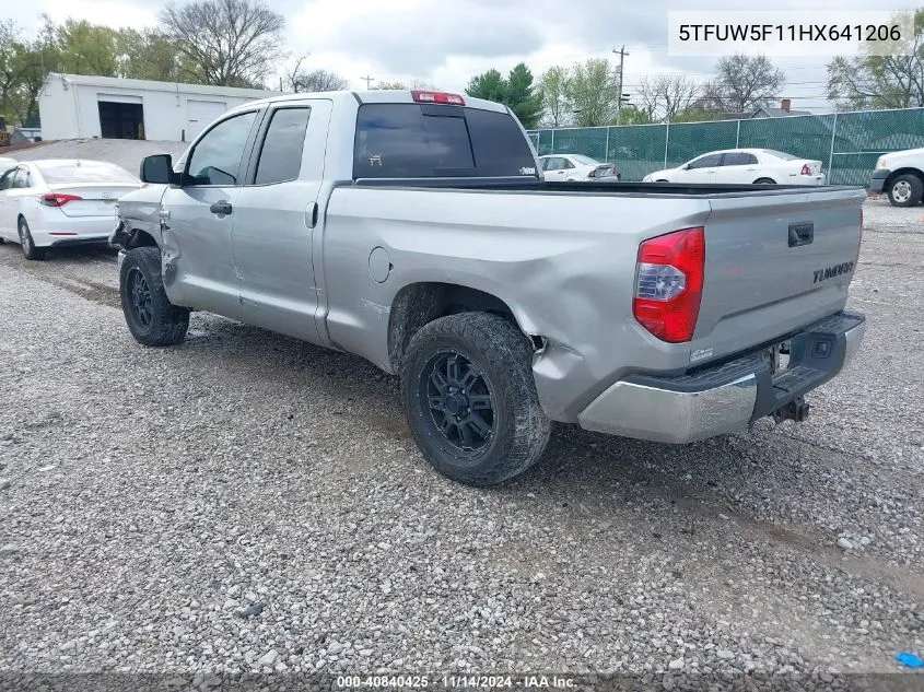 2017 Toyota Tundra Sr5 5.7L V8 VIN: 5TFUW5F11HX641206 Lot: 40840425