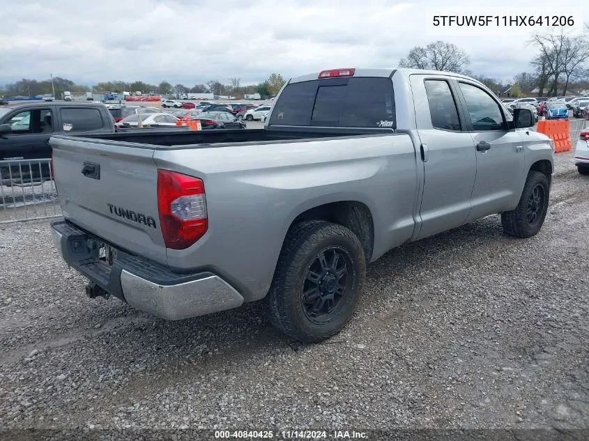 2017 Toyota Tundra Sr5 5.7L V8 VIN: 5TFUW5F11HX641206 Lot: 40840425