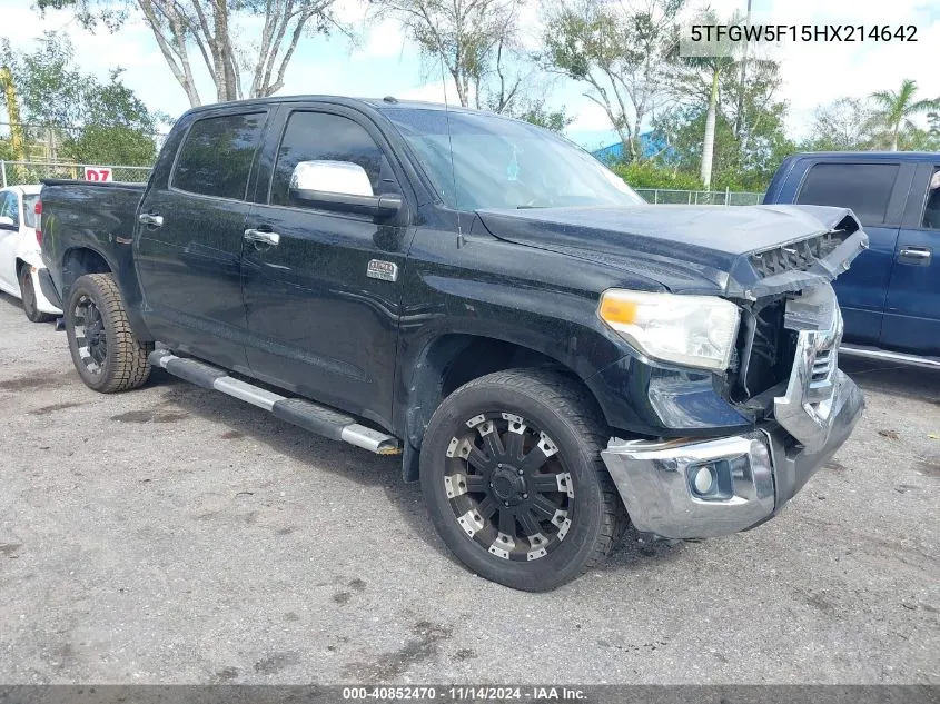 2017 Toyota Tundra 1794 5.7L V8 VIN: 5TFGW5F15HX214642 Lot: 40852470