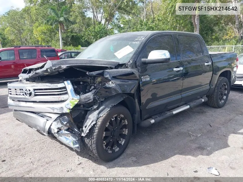 2017 Toyota Tundra 1794 5.7L V8 VIN: 5TFGW5F15HX214642 Lot: 40852470