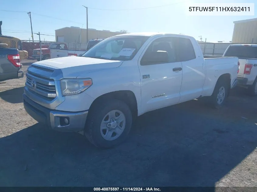 2017 Toyota Tundra Sr5 5.7L V8 VIN: 5TFUW5F11HX632411 Lot: 40875597