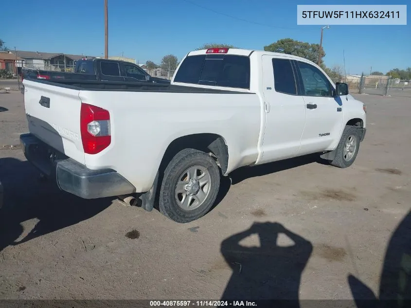 2017 Toyota Tundra Sr5 5.7L V8 VIN: 5TFUW5F11HX632411 Lot: 40875597