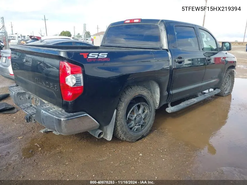 2017 Toyota Tundra Sr5 5.7L V8 VIN: 5TFEW5F15HX219394 Lot: 40878283