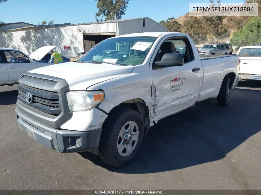 2017 Toyota Tundra Sr 5.7L V8 VIN: 5TFNY5F13HX218884 Lot: 40878717