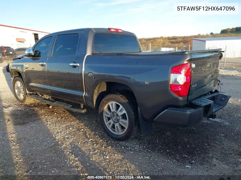 2017 Toyota Tundra 1794 5.7L V8 VIN: 5TFAW5F12HX647096 Lot: 40907078