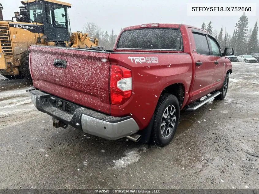 2018 Toyota Tundra Crewmax Sr5 VIN: 5TFDY5F18JX752660 Lot: 11969528