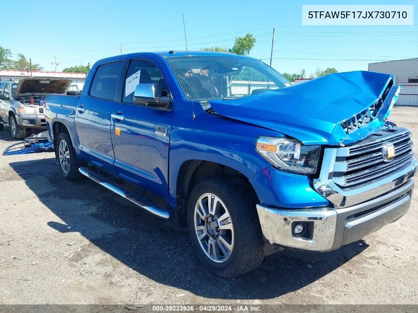 2018 Toyota Tundra 1794 5.7L V8 VIN: 5TFAW5F17JX730710 Lot: 39233936