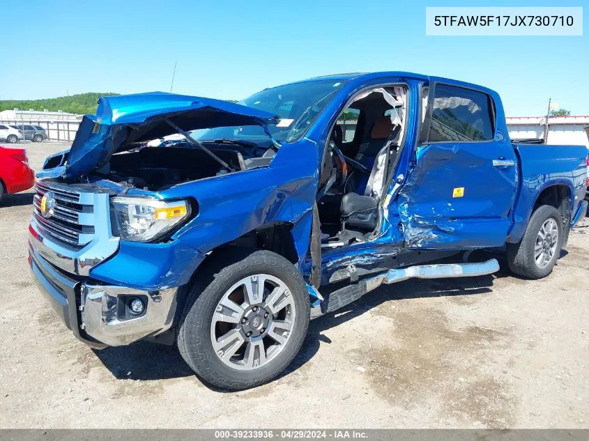 2018 Toyota Tundra 1794 5.7L V8 VIN: 5TFAW5F17JX730710 Lot: 39233936