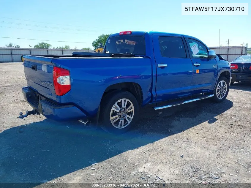 2018 Toyota Tundra 1794 5.7L V8 VIN: 5TFAW5F17JX730710 Lot: 39233936