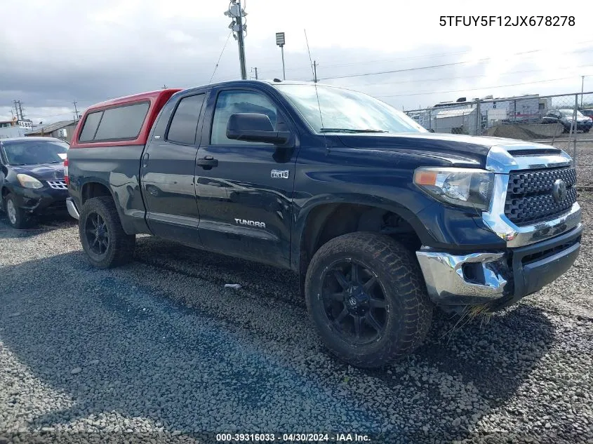 2018 Toyota Tundra Sr5 5.7L V8 VIN: 5TFUY5F12JX678278 Lot: 39316033