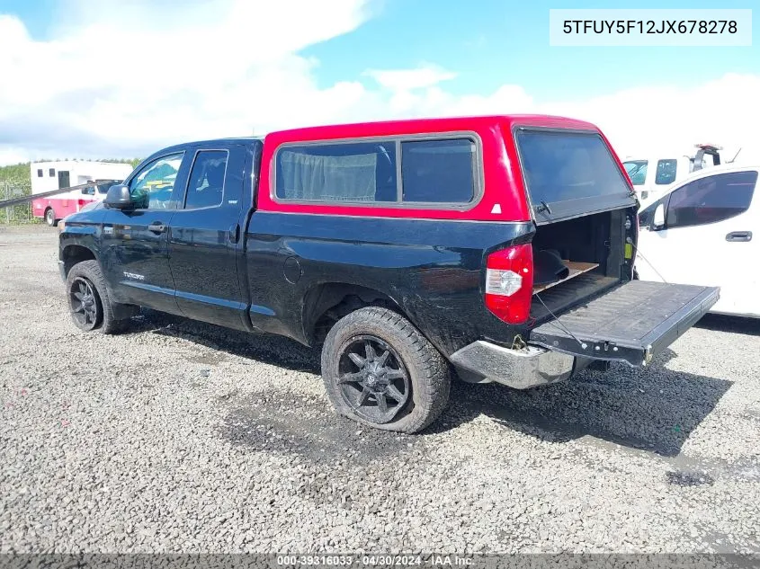 2018 Toyota Tundra Sr5 5.7L V8 VIN: 5TFUY5F12JX678278 Lot: 39316033