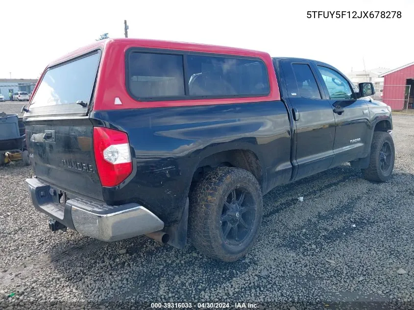 2018 Toyota Tundra Sr5 5.7L V8 VIN: 5TFUY5F12JX678278 Lot: 39316033