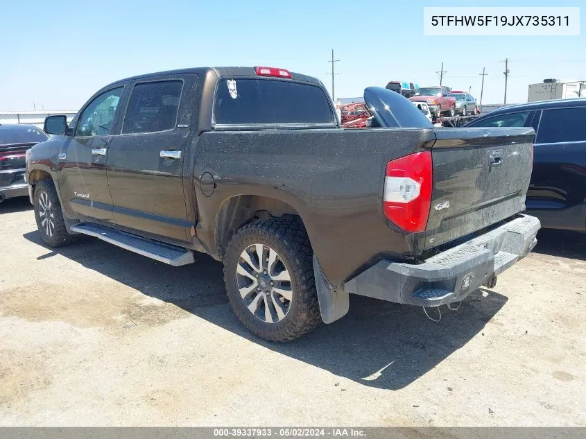 5TFHW5F19JX735311 2018 Toyota Tundra Limited 5.7L V8