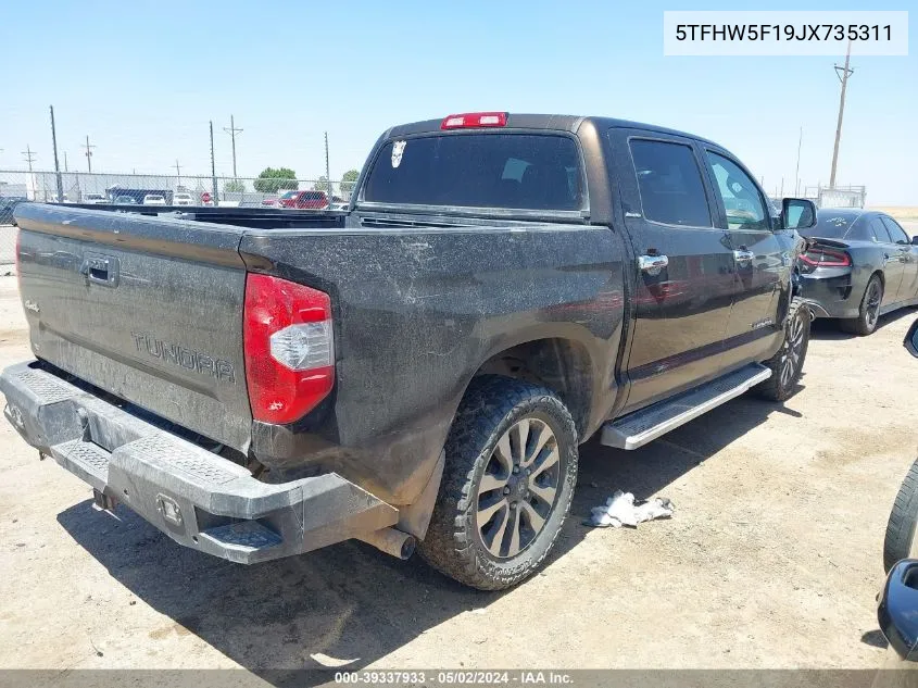 5TFHW5F19JX735311 2018 Toyota Tundra Limited 5.7L V8