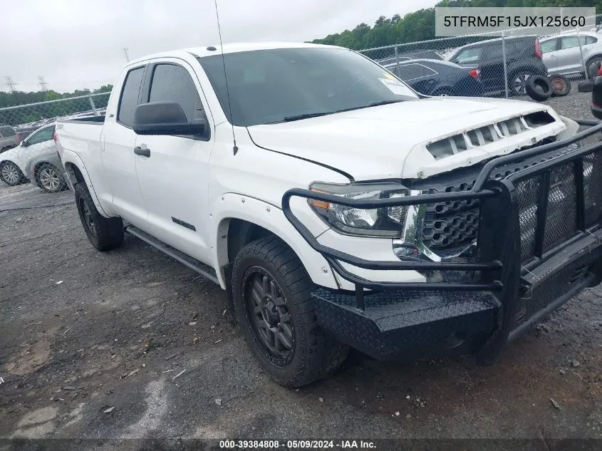 2018 Toyota Tundra Sr5 4.6L V8 VIN: 5TFRM5F15JX125660 Lot: 39384808